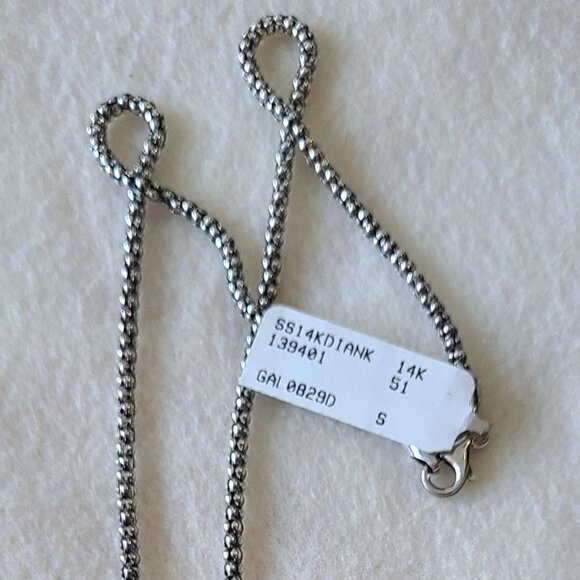 14K Yellow Gold and Silver Diamond Necklace-Vintage - Picture 8 of 11